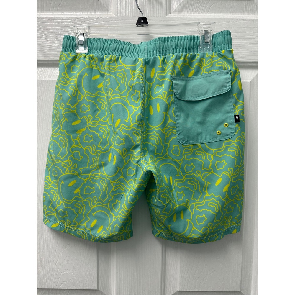 Neff Smiley Face Swim Trunks Shorts Elastic Drawstring Large Read Description - Picture 2 of 11